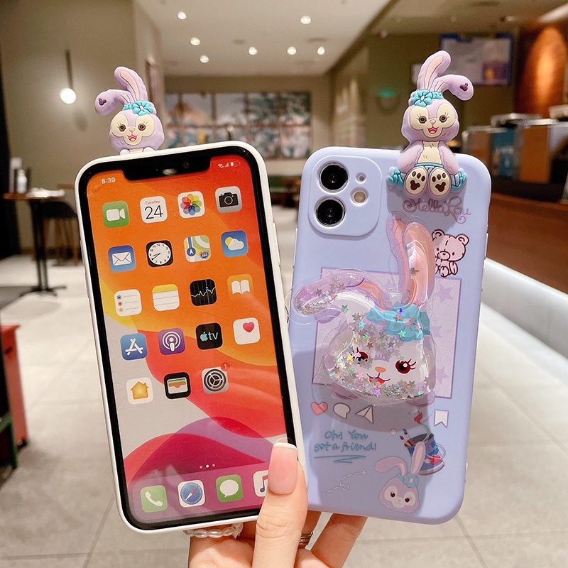 Ốp Điện Thoại Kim Tuyến Nước Có Giá Đỡ Cho Vivo Y12S Y17 Y15 2020 V21 V20 Pro Y21S Y20 S Y02S Y33S Y22S V23e V25