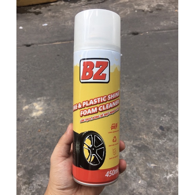 Xịt dưỡng bóng vỏ xe, nhựa nhám BZ chai lớn mẫu mơi 600ml
