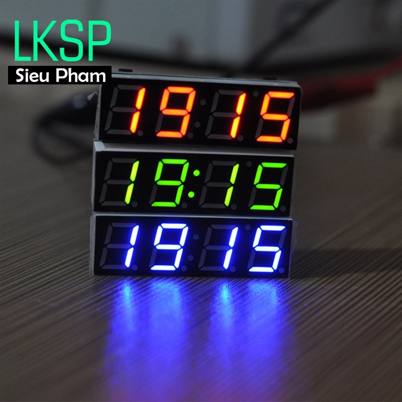 Modul Đồng Hồ Led Thời Gian Thực Đo Nhiệt Độ - Điện Áp - Hàng mới về
