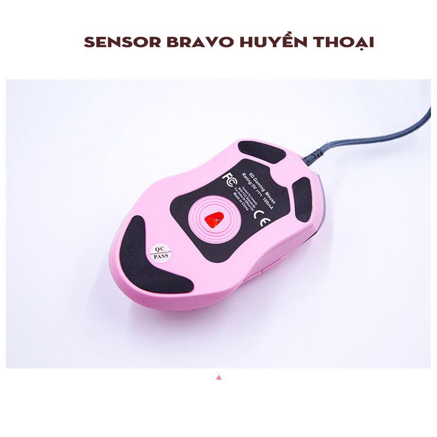 Chuột Gaming HM09 Pink LED RGB - Siêu Phẩm dành cho nữ game thủ ( BH 12 tháng ) | BigBuy360 - bigbuy360.vn