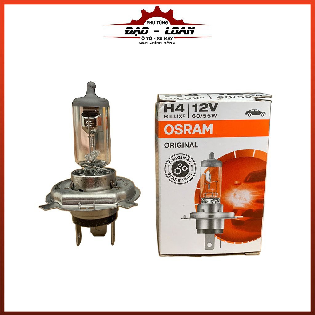 [Siêu sáng] Bóng đèn ô tô xe máy OSRAM tiêu chuẩn 12V halogen 60/55W chân H4 chính hãng