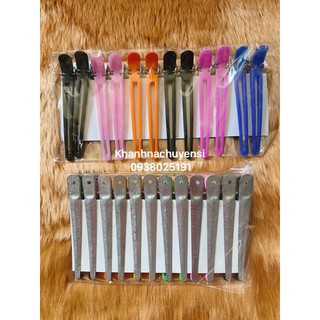 Kẹp mỏ vịt chia tóc vỉ 12 cây