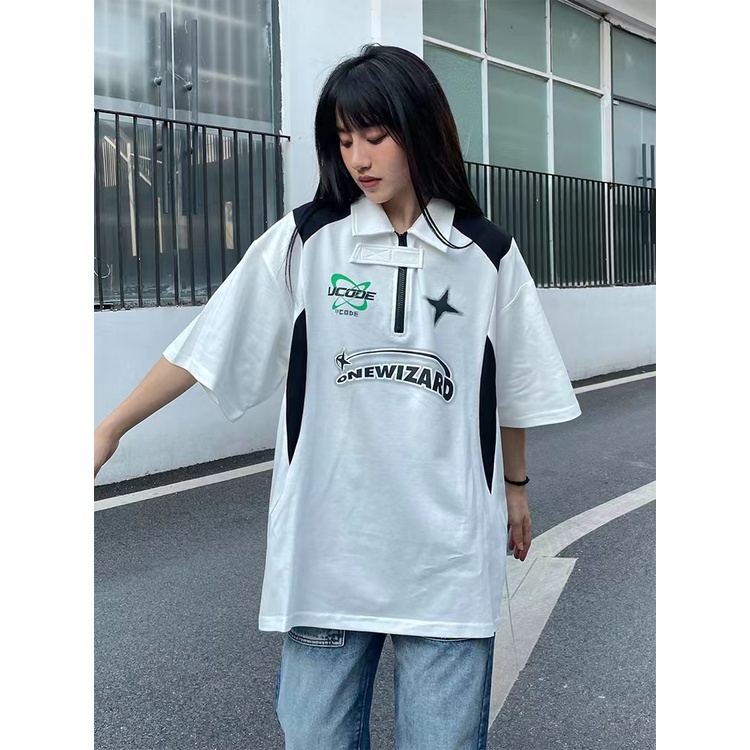 Áo Thun POLO Ngắn Tay Phối Màu In Họa Tiết Thời Trang Mùa Hè Mới Cho Nam