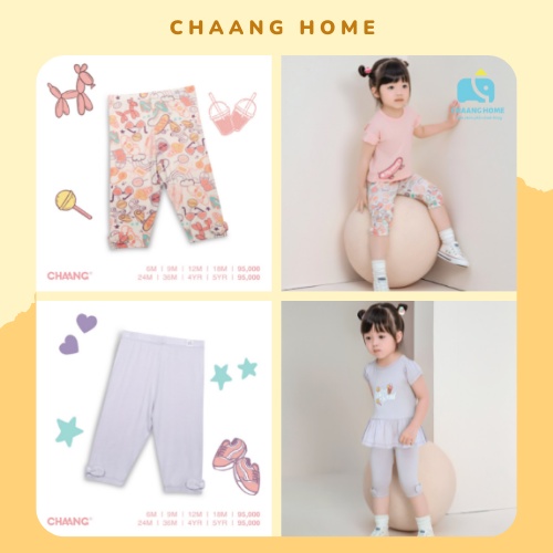 Quần legging lửng cho bé gái Chaang active