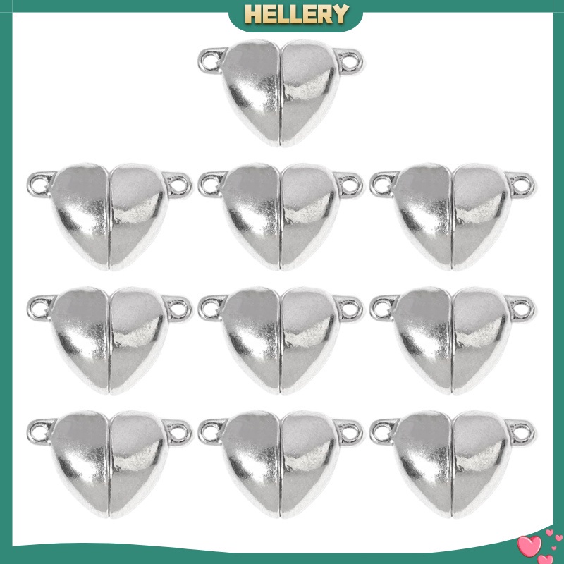 Set 10 Đầu Nối Khóa Vòng cổ Từ Tính Hình Trái Tim