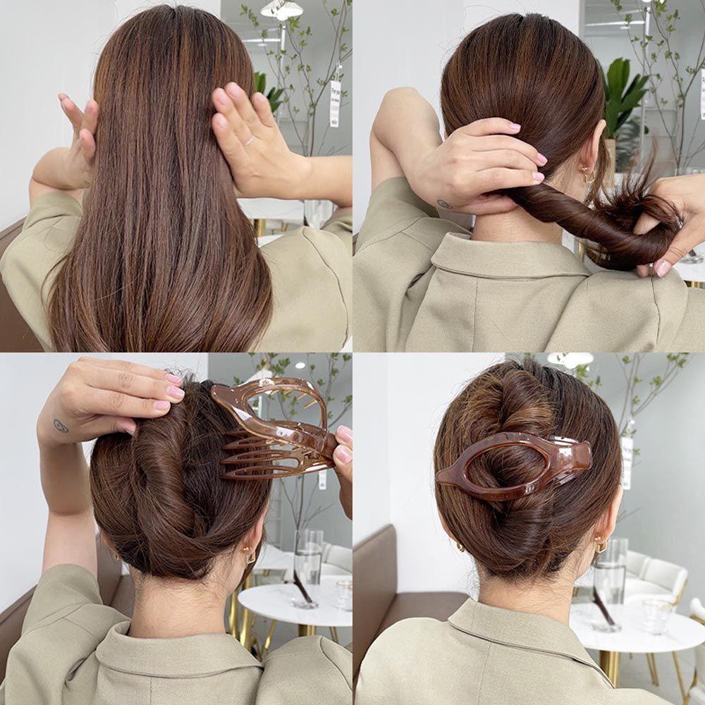 Kẹp Tóc Đuôi Vịt Trong Suốt Phong Cách Vintage Thời Trang Cho Nữ Giá Đỡ