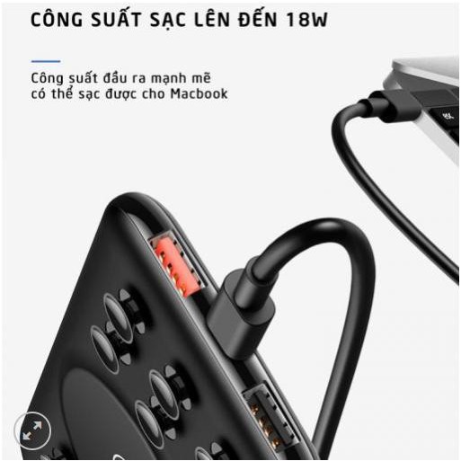 Pin dự phòng hỗ trợ sạc nhanh không dây 10W USAMS 10000mAh - Home and Garden