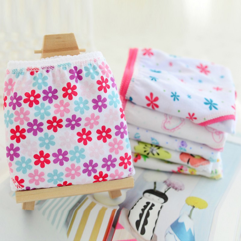 Set 6 quần lót họa tiết hoa dễ thương cho bé gái