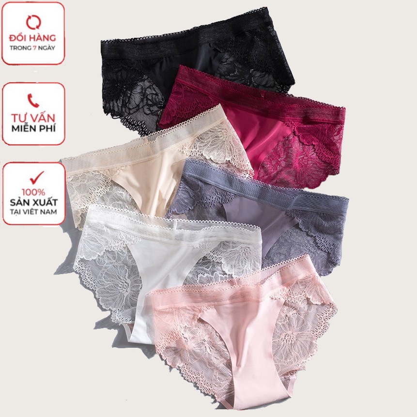 Quần Lót nữ Đúc Pha Ren Hoa siêu hot freesize 8423