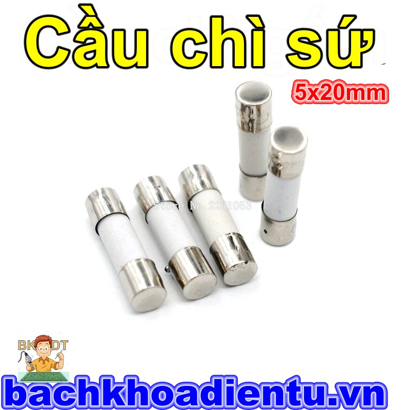 Cầu chì sứ 1A/2A/3A/5A/10A/15A/20A 250V 5x20mm