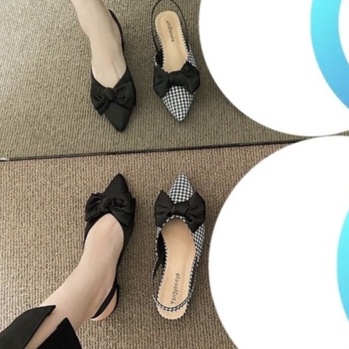 Sandal/ dép nữ mũi nhọn nơ lụa- hottrend