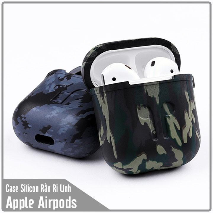 Túi đựng silicon cho tai nghe Airpods rằn ri lính