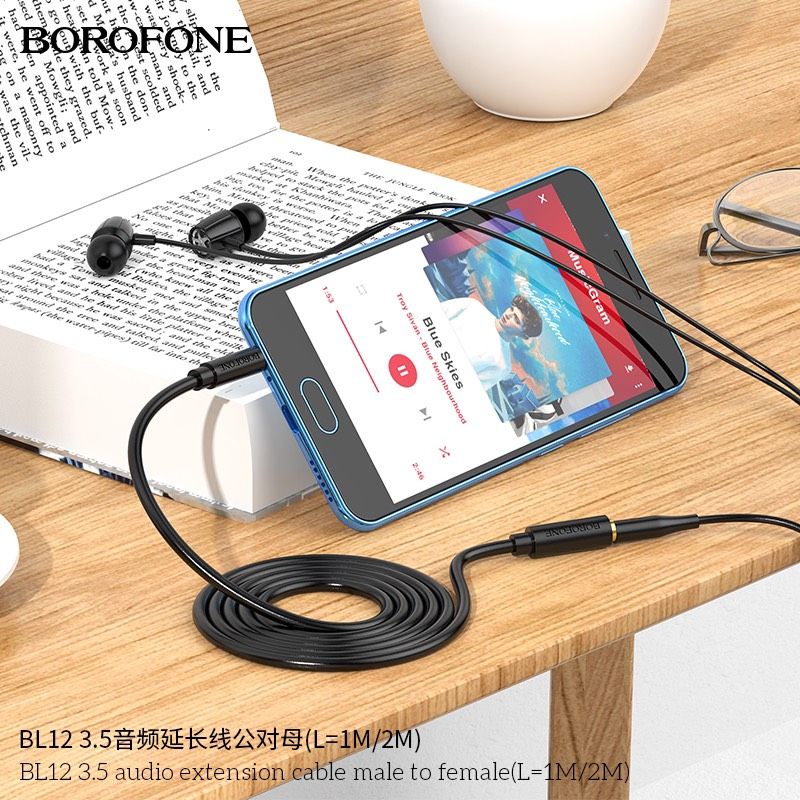 Cáp nối dài audio jack 3.5mm Borofone BL12 dài 1 mét và 2 mét