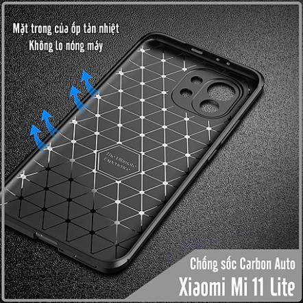 Ốp lưng xiaomi mi 11 lite chống vân tay cao cấp , mặt lưng tản nhiệt chính hãng