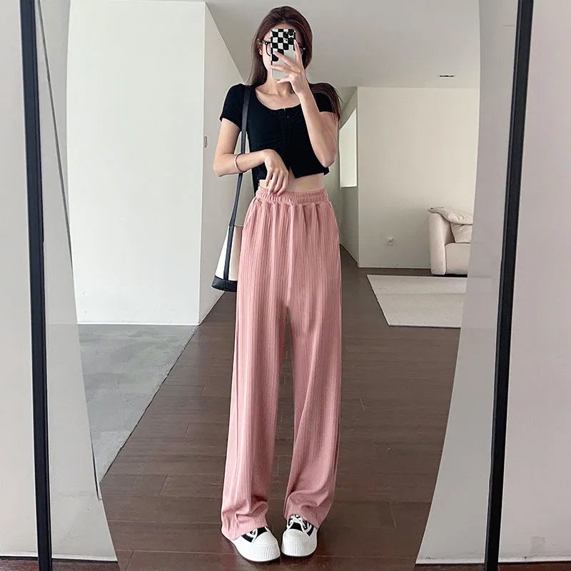Quần Dài Lưng Cao Ống Rộng Thời Trang Mùa Hè Dành Cho Nữ