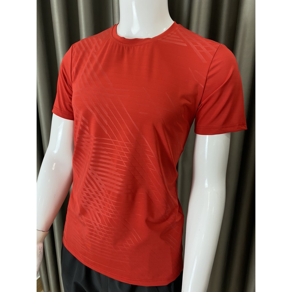 Áo thể thao nam thun lạnh,áo cộc tay cổ tròn ép vân | BigBuy360 - bigbuy360.vn