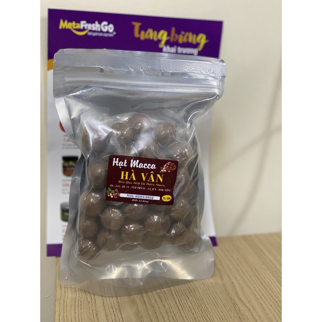 Hạt Macca Sấy Nứt Vỏ Hà Vân Size Đại 500g - Hạt Dinh Dưỡng Macca Loại To Thơm Ngon, Không Chất Bảo Quản | Meta Freshgo