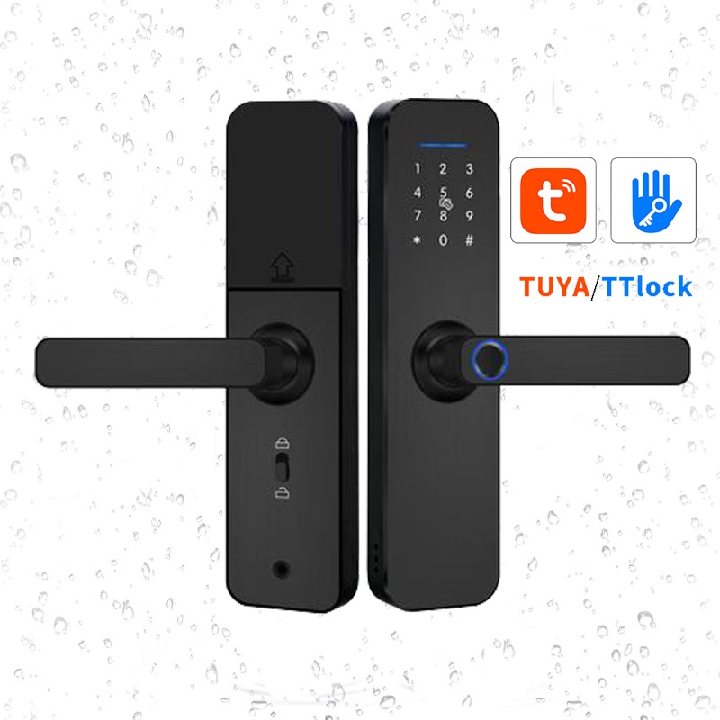 Khóa thông minh TUYA bluetooth mở khóa bằng Mật khẩu, Vân tay, Thẻ từ, Điện thoại, Chìa cơ truyền thống, app Tuya