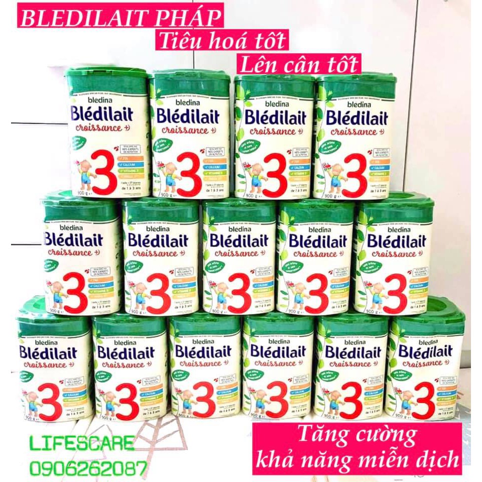 [Mát, Tăng Cân Tốt] Sữa Bột Pháp Blédilait (Bledina) số 1-2-3, Hộp 900 gram, Hàng Air Pháp