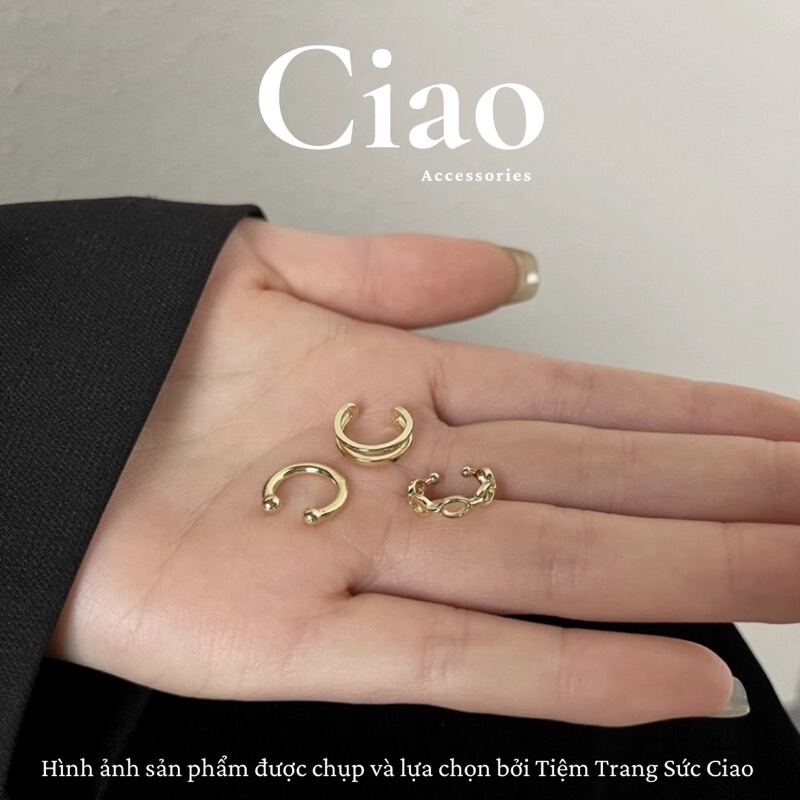 [BEST SELLER] Set 3 khuyên vành tai/ kẹp vành tai thiết kế trendy mã 16 Ciao accessories
