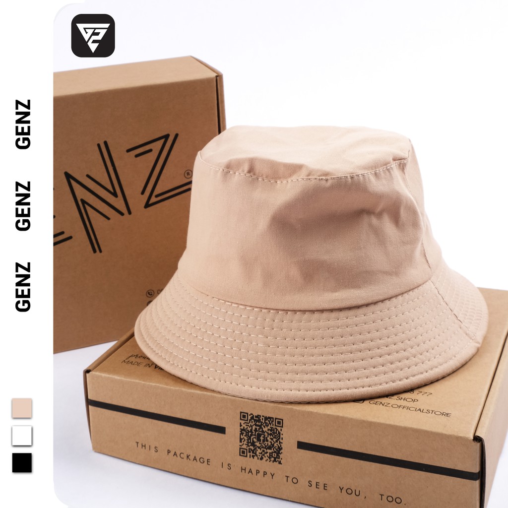 Nón bucket tròn vành GENZ trơn nhiều màu phong cách Ulzzang Unisex ZA005