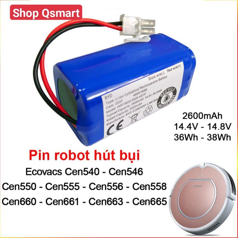 Pin robot hút bụi lau nhà Ecovacs cho các mẫu CEN 540/550/546/CR130