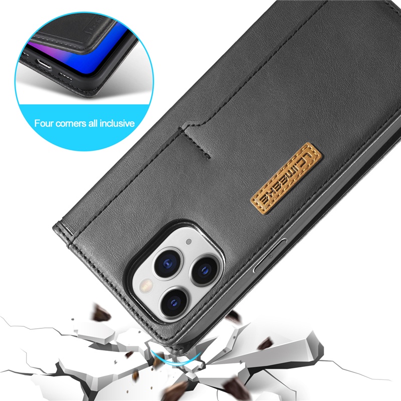 Bao Da Điện Thoại Nắp Lật Hít Nam Châm Màu Tương Phản Thời Trang Cho Iphone 11 Pro Max Xs Max XR 6 6s 7 8 Plus Se2 Ốp