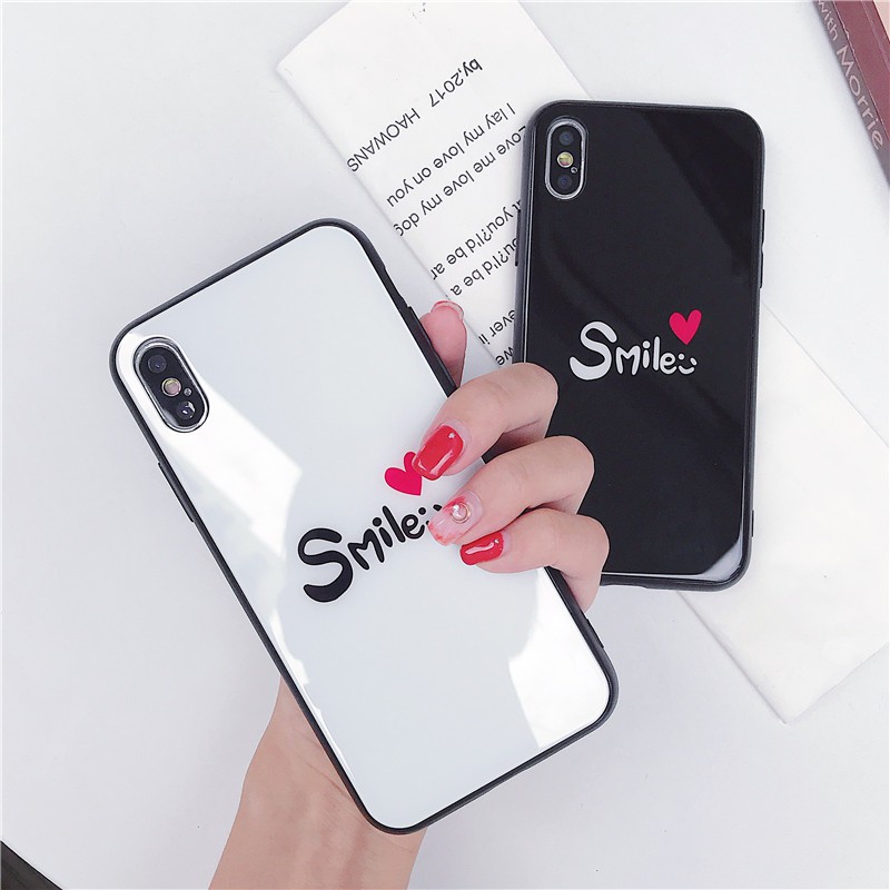 ốp tráng gương iphone chữ SMILE ốp lưng kính cho iphone 6 đến 11 promax đã có thêm SE2020 13 pro max 12 promax k183