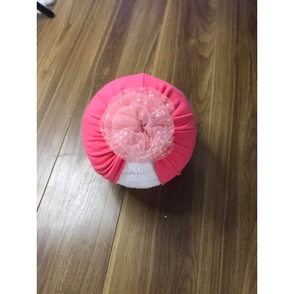 mũ coton trắng đính hoa( 5-10kg)