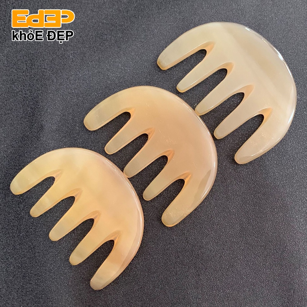 Lược Sừng Răng Thưa Chải Tóc Xoăn, Rối, Xù (Massage Đầu, Lưu Thông Máu,...)