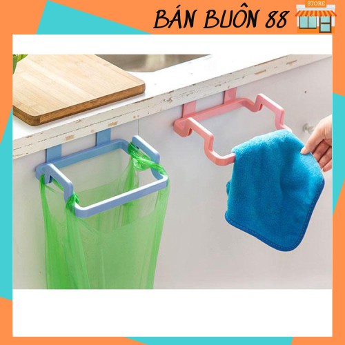 Combo 2 giá treo khăn, túi nilong đựng rác hợp vệ sinh 1302 shop Giang Phạm