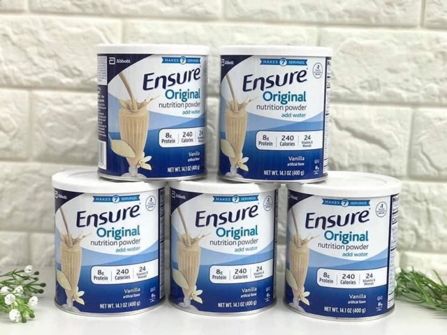 🥛Sữa bột Ensure Original Nutrition Powder hộp 400g Xuất xứ Mỹ