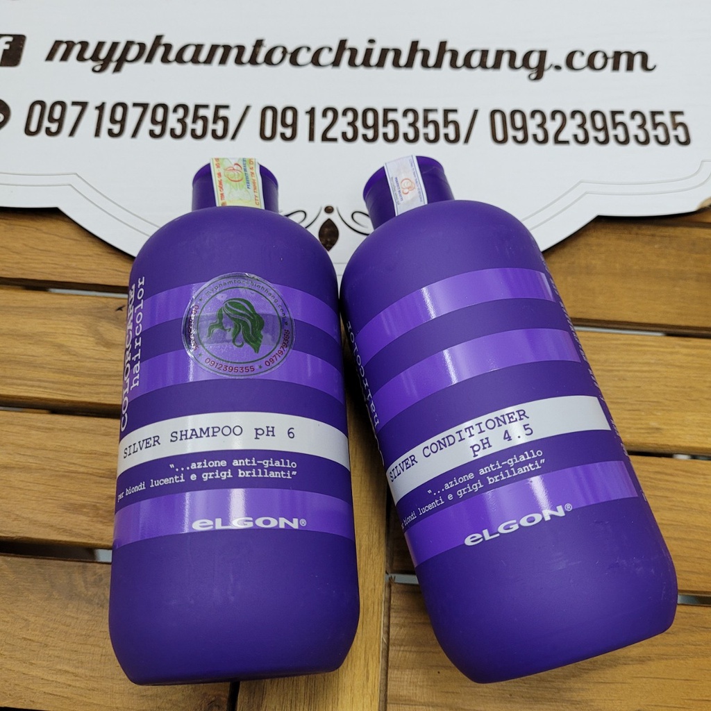 Dầu gội và xả dành cho tóc tẩy trắng, tóc bạch kim Elgon Silver shampoo 300ml