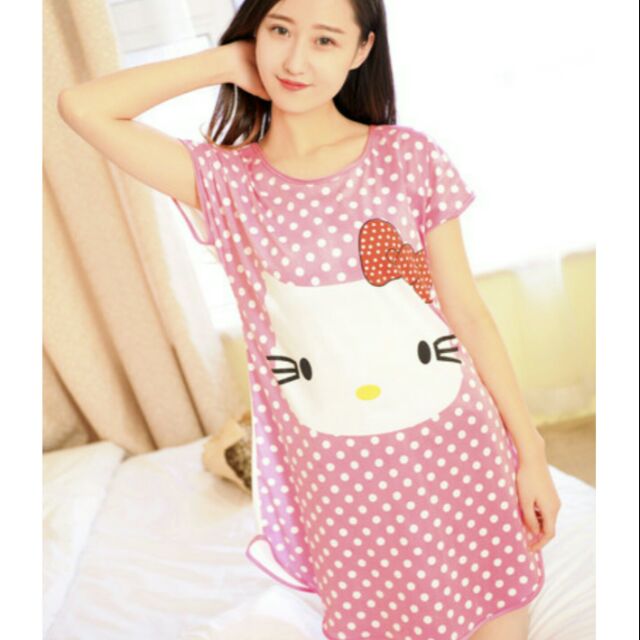 Váy ngủ kitty chấm bi