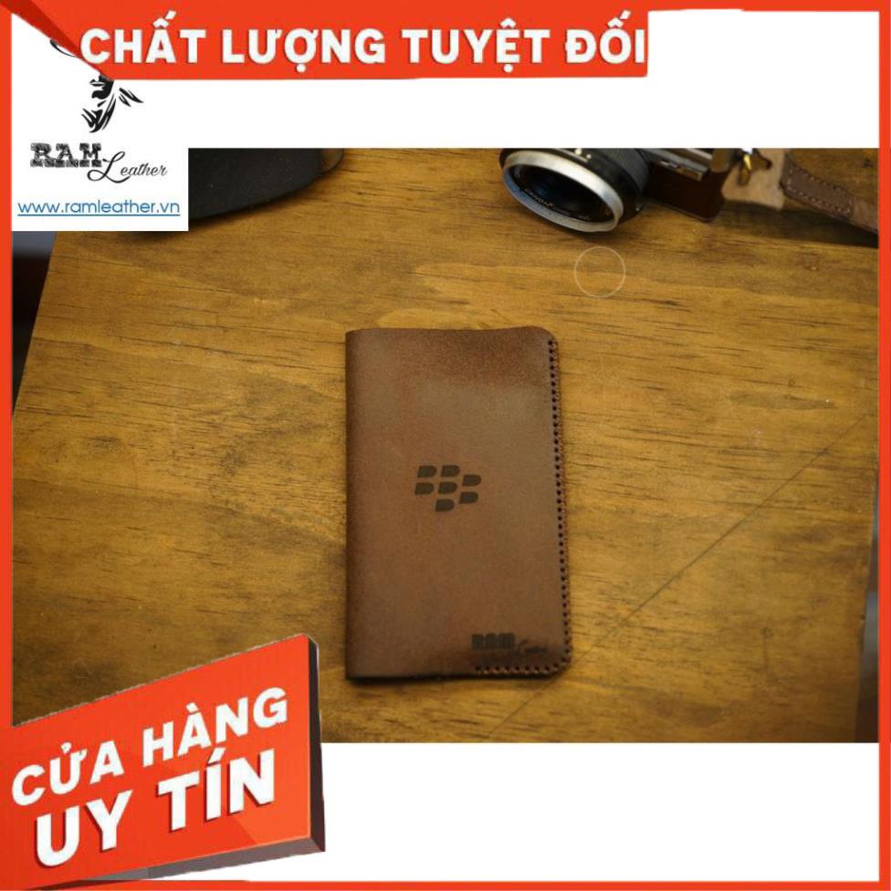 Bao da Blackberry Q20 da bò thật mài nhám cao cấp-chính hãng ram leather +
