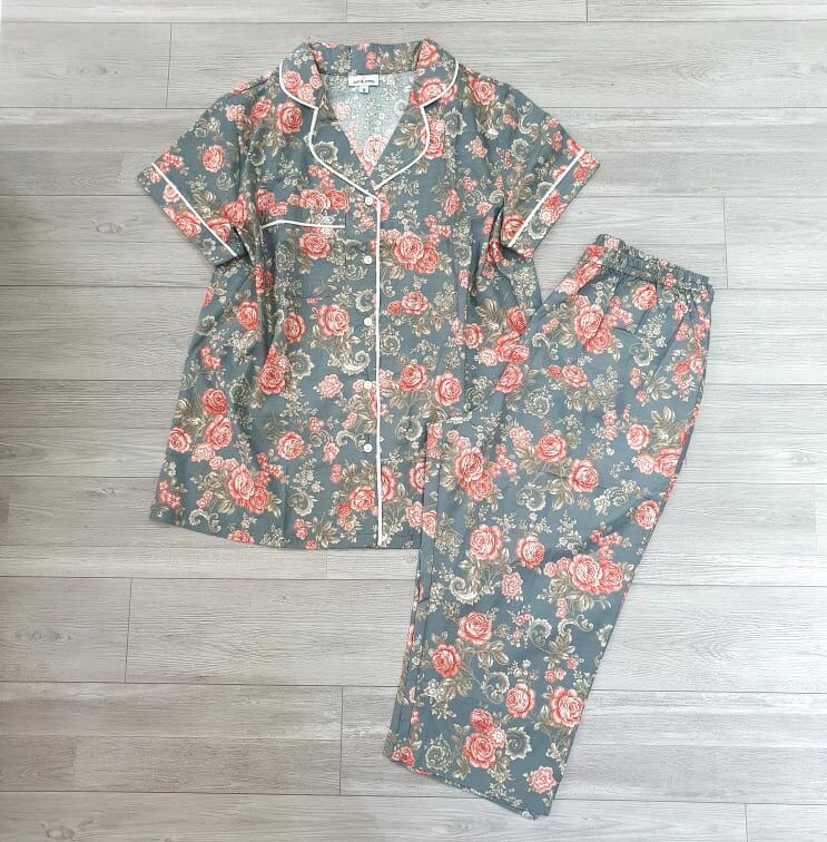 Bộ Pijama hoa hồng đỏ