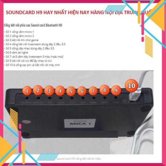 Mua ngay Combo Soundcard h9 Bluetooth, Micro AT350 Thu Âm - Tặng Dây livestream Độ - Tặng Tai Nghe XB-450 [Freeship 10k]