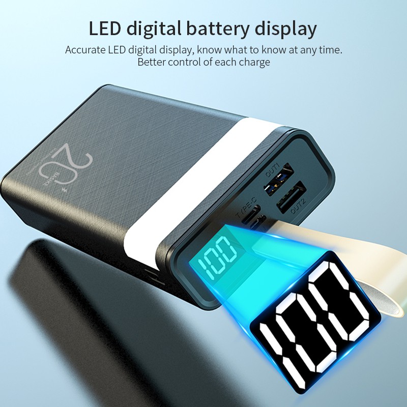 Sạc Dự Phòng Basike 20000mah Hiển Thị Đèn LED Và Đèn Khẩn Cấp Tiện Lợi Chất Lượng Cao