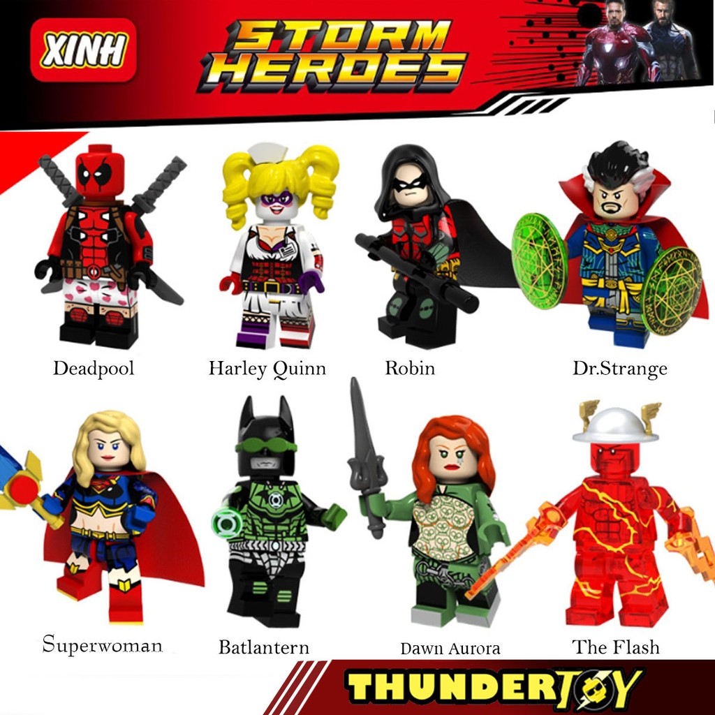 Minifigures nhân vật siêu anh hùng Mẫu Mới Nhất Robin Dr.Strange Harley Quinn