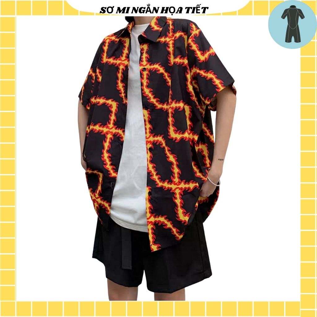 Áo Sơ Mi Tay Ngắn Unisex Cổ Bẻ Phông Cách Hàn Quốc Freesize