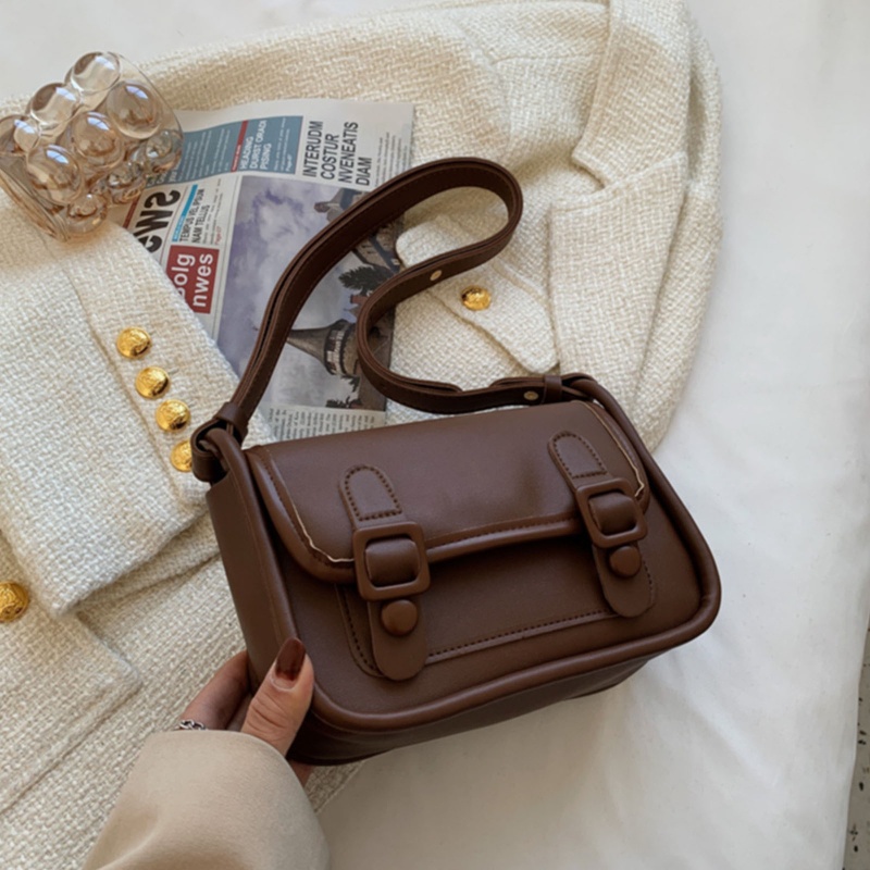 Túi Xách Da Pu Màu Tương Phản Phong Cách Preppy Cổ Điển Cho Nữ