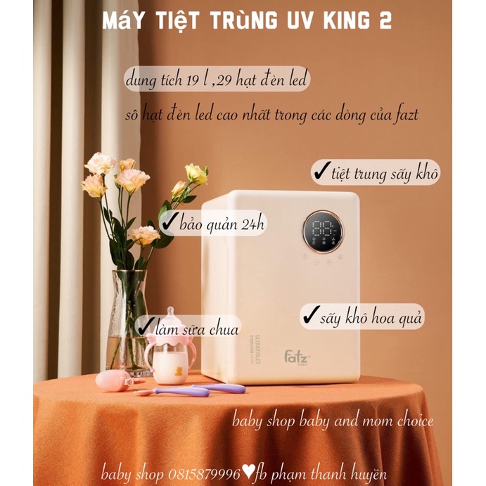 MÁY TIỆT TRÙNG SẤY KHÔ UVC - LED FATZBABY - 19L - KING 2 - FB4799BT