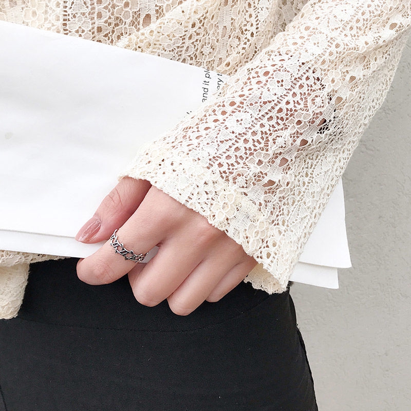 Nhẫn hợp kim hình ngôi sao đính đá cho nữ