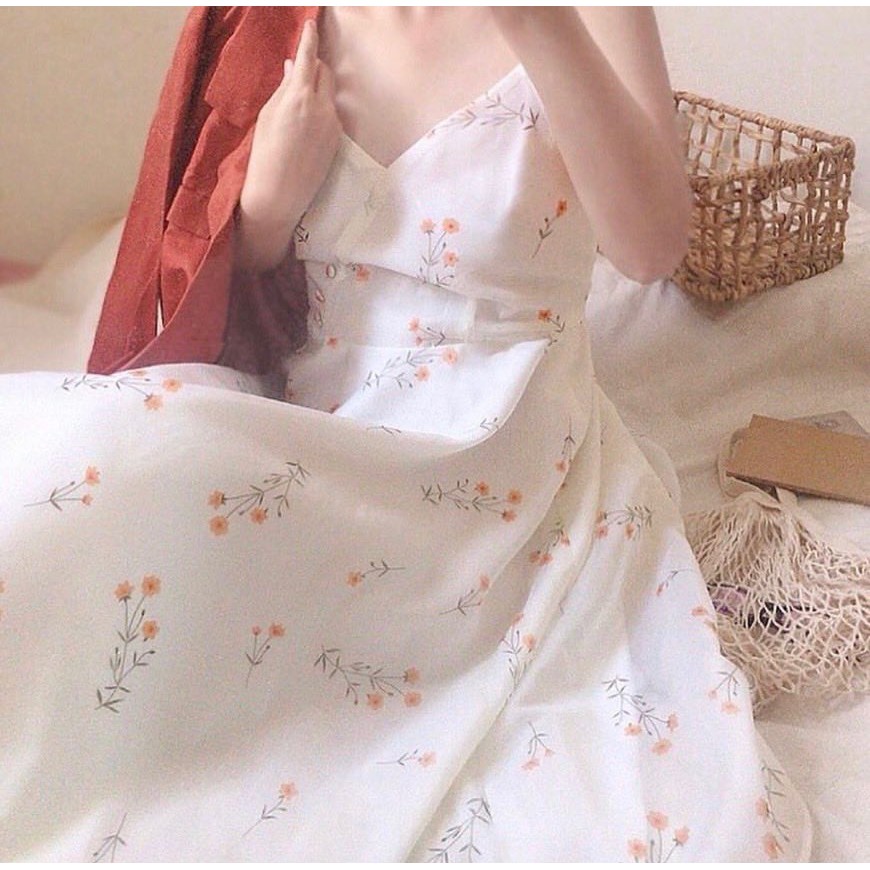 Đầm 2 dây hoa thắt eo | BigBuy360 - bigbuy360.vn