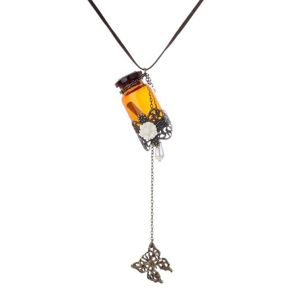 Vòng cổ Da Mặt Khắc Hình Hoa Cúc Và Bướm Thời Trang Cho Nữ