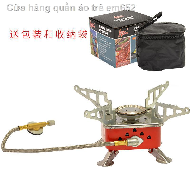 Bếp gas vuông mini ngoài trời gấp di động cắm trại dã ngoại đun nước sôi