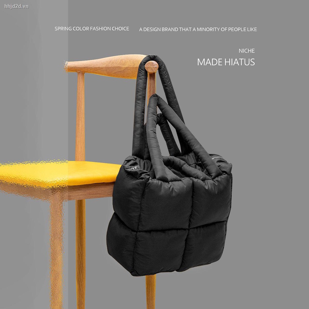 Túi tote đeo vai dáng vuông bằng cotton mềm mại phong cách Âu Mỹ