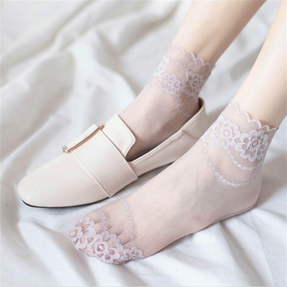 YVE Vớ Thuyền Phối Ren Hoa Thời Trang Mùa Hè Cho Phái Nữ