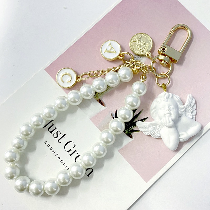 Móc Khóa Hình Thần Tình Yêu cupid Đính Ngọc Trai