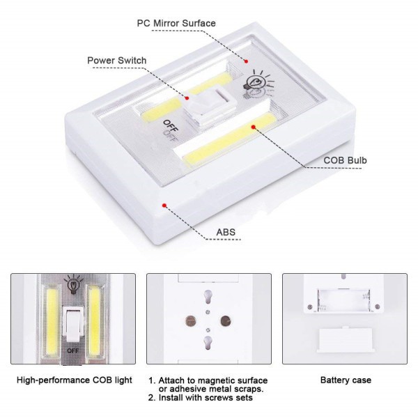 Đèn LED COB không dây gắn tường tiện dụng chất lượng cao